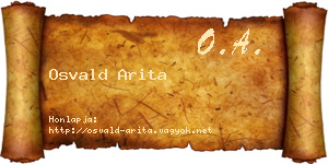 Osvald Arita névjegykártya